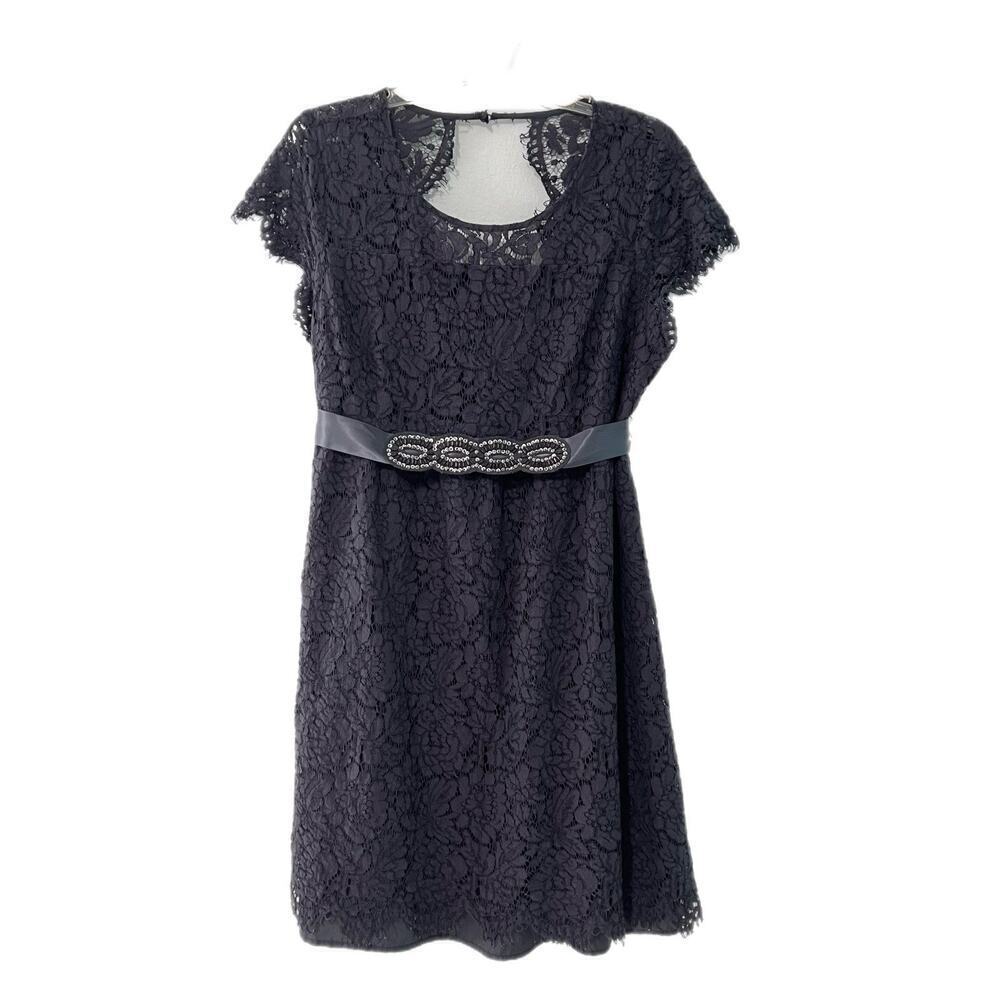 Jessica Simpson Maternity Blue Lace Overlay Dress Size Large Special Event Party